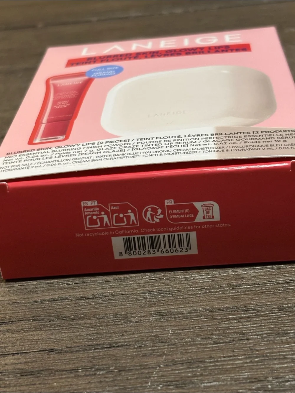 Laneige Blurred Skin Glowy Lips Set • Full Size Setting Powder & Tinted Lip NIB